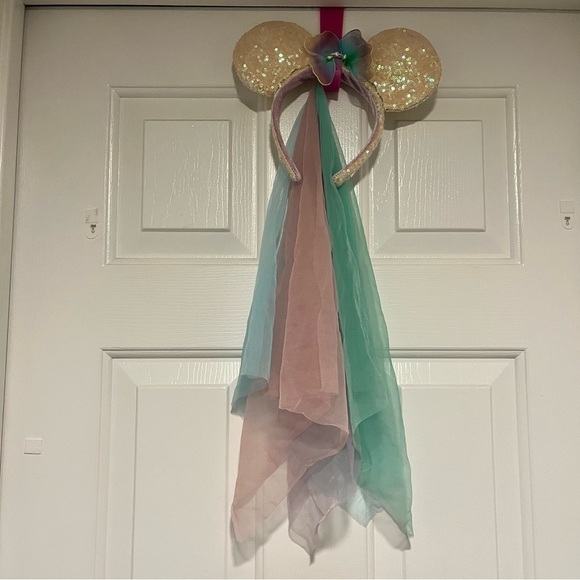 Disney Parks Minnie Ears Sequin Tulle Pastel Pink W - Picture 2 of 5